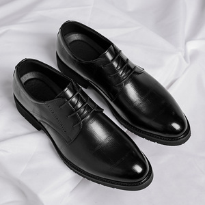 Zapatos Formales de Cuero para Hombre de Alta Calidad, Zapatos Casuales de Moda con Cordones, Negros, Venta Directa de Fábrica, Una Pieza - Product Image 4