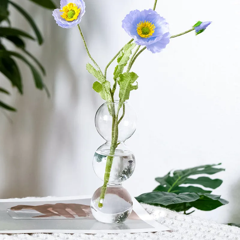 Vaso di fiori in cristallo di cristallo fatto a mano in stile Art Deco di colore moderno per decorazioni per la casa da tavolo