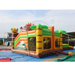 Château gonflable en PVC avec toboggan, thème parc à dinosaures extérieur, animaux de la savane, pour locations événementielles - Product Image 5