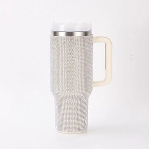 Gradient Color Rhinestone Cup 40Oz <b>Coffee</b> Vacuum Double Wall Stainless Steel Diamond Water Cup with Handle - Product Image 5