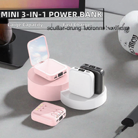 Mini batterie externe portable 10000 mAh, charge rapide, écran LED, miroir, USB Type-C, chargeur de secours compact