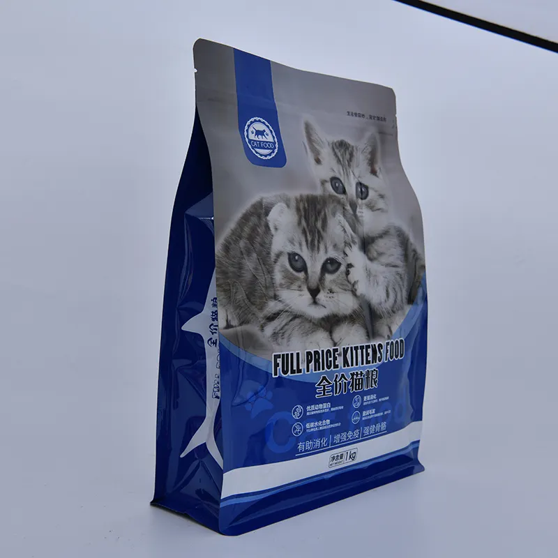 Custodia richiudibile su misura per alimenti per animali domestici Stand Up Pouch con cerniera dado sacchetti stampa Logo su Stand Up Pouch per gli animali domestici di imballaggio alimentare