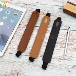 Single iPad Pen Sleeve Cover with Elastic Pen Holder, Leather Conference <b>Notebook</b> Strap Pen Bag Protective Cover - Product Image 3
