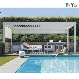Pergola bioclimatique en aluminium sur mesure, motorisée, à lames orientables, imperméable, anti-ultraviolet, pour <span class=keywords><strong>jardin</strong></span>, autoportante, 3*3/3*6/6*4 - Product Image 4