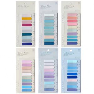 สติกเกอร์ใส่หนังสือแบบเขียนได้ H&Q Morandi Color PET Index Paste ฉลากหนังสือแบบกำหนดเองสำหรับนักเรียน ฉีกออกได้ แผ่นโน้ตแบบมีกาวในตัว แท็บใสสำหรับจดบันทึกในโรงเรียน - Product Image 6