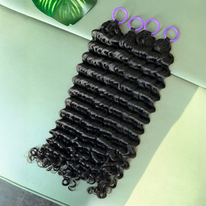 Extensiones de cabello de ganchillo con ondas profundas, venta de fábrica, de 12 a 32 pulgadas, 100% cabello virgen Remy indio, para trenzar. - Product Image 4