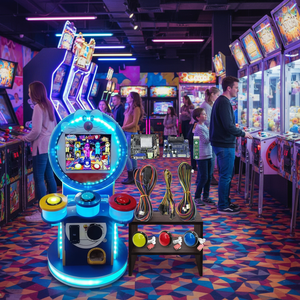 FEZA Brand Coin Operated Drum Dance <b>Machine</b> Flashing Light Multiple Players Plastic Game Corded Electric for <b>Amusement</b> Park Game - Product Image 3