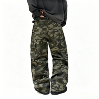 Pantalon cargo en denim camouflage vintage pour homme, jean super baggy streetwear pour homme, jean de créateur pour homme