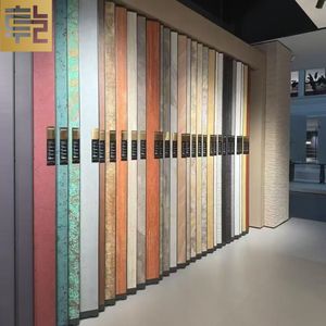 현대 비스듬한 브래킷 디스플레이 랙 제조 풀 푸시 슬라이딩 세라믹 도자기 타일 스탠드 대리석 디스플레이 랙 - Product Image 4