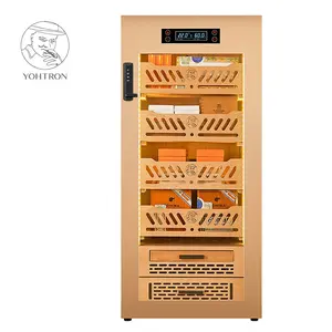Umidificatore elettrico per sigari YOHTRON 88L con igrometro digitale, armadio per sigari con capacità di 450 conteggi con ripiani in legno di cedro spagnolo