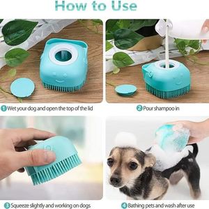 Silicone <b>Pet</b> <b>Bath</b> Brush Soft Scrubber for Cats Dogs Gentle Multifunctional <b>Pet</b> Shampoo Brush With Liquid Refill - Product Image 2