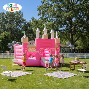 Château gonflable rose miniature pour enfants, idéal pour les jeux intérieurs et extérieurs, <span class=keywords><strong>location</strong></span> pour fêtes d'anniversaire - Product Image 1