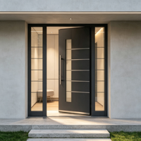 Porte d'entrée extérieure à rupture de pont thermique HUACAI, étanche, pour maison et jardin, directement de l'usine