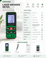 DERUIDA 50 70M Télémètre laser numérique portable, outil de mesure de la distance, de la surface et du volume avec écran LCD, télémètre laser haute précision