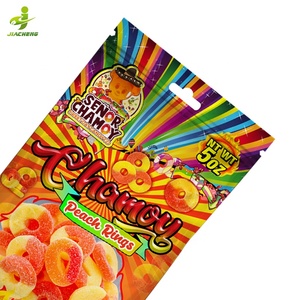 Bolsa Plana Personalizada de Mylar con Cierre de Cremallera de Tres Lados, de Plástico Laminado y Papel de Aluminio, para Dulces <span class=keywords><strong>Chamoy</strong></span>, con Orificio para Colgar - Product Image 4