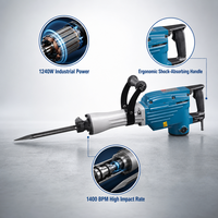 Marteau de démolition 1240W Z1G-FF03-15, marteau électrique lourd, briseur de béton, marteau perforateur pour la construction