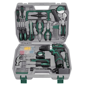 Juego de herramientas de taladro eléctrico Hi-Spec de 121 piezas, kit combinado con batería de 12V para decoración del hogar - Product Image 1