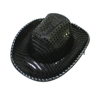 Cappello da Cowboy Luminoso a LED per Halloween e Natale, Cappelli da Festa Lampeggianti con Paillettes per Festival, Costume Cosplay per Carnevale e Martedì Grasso