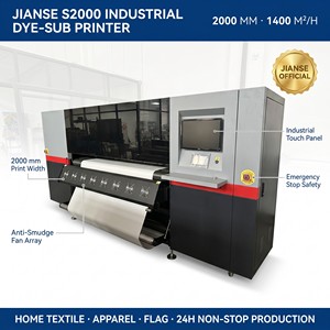 Impresora de Sublimación Industrial Jianse S2000 de 2 m de Ancho, 8 Colores, Alta Velocidad, Máquina de Impresión Textil Digital, Venta al Por Mayor OEM - Product Image 1
