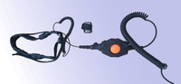 Microphone de gorge à tour de cou pour communication critique, étanche IP55, avec PTT de type D et interface talkie-walkie 3,5 mm pour la sécurité