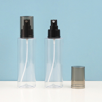 Flacon pulvérisateur en plastique transparent personnalisé en gros, 120 ml, emballage cosmétique vide, pulvérisateur à pompe pour parfum, shampoing, lotion, noir