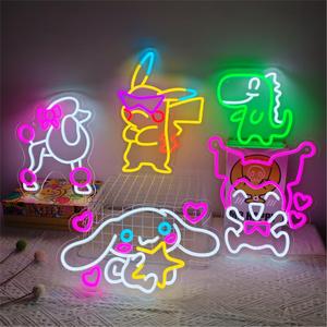 Linda Lámpara LED de Neón con Diseño de Dibujos Animados, Acrílico, Forma Personalizada, Autoalimentada, Lámpara Nocturna Creativa para Decoración de Habitaciones, Dormitorios, Salas de Estar y Fiestas - Product Image 4