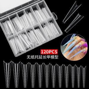 2025 nouveau 120 pièces Double forme ABS acrylique <span class=keywords><strong>ongle</strong></span> pointe Extension 12 tailles amande doigt artificiel modèle 3D haute <span class=keywords><strong>maison</strong></span> mode <span class=keywords><strong>colle</strong></span> - Product Image 2
