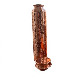 Hammered Copper <b>Water</b> <b>Bottle</b> For Travels Picnic Drinking Use Food Grade High Insulated Copper <b>Bottle</b> <b>Personalized</b> Use For Office - Product Image 1