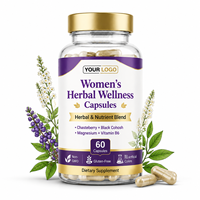 Capsules de bien-être à base de plantes pour femmes avec Gattilier, Cimicifuga, Magnésium, Vitamine B6 – Complément alimentaire OEM ODM Marque Privée