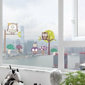 Autocollants Décoration Dessin Animé <span class=keywords><strong>Hibou</strong></span> Conception De Noël <span class=keywords><strong>Film</strong></span> Statique Autocollant Double Face Impression Fenêtre Autocollant Pour Enfants décalcomanie - Product Image 2