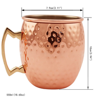 Nouveauté : Tasses à bière Moscow Mule en cuivre, tasse à bière en cuivre antique martelé, tasse Moscow Mule pour la bière
