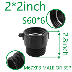 IBC Tank Adapter PP 2 ''npt/BSP Nam x s60x6 nữ IBC Tank phụ kiện vườn nước Hose Conector nam adapter phù hợp - Product Image 5