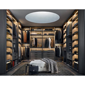 ตู้เสื้อผ้าแบบโมเดิร์นห้องนอน,ตู้เสื้อผ้า Walkin ชุดเฟอร์นิเจอร์ห้องนอนเปิดสไตล์ U รูปเดินในตู้เสื้อผ้า - Product Image 5