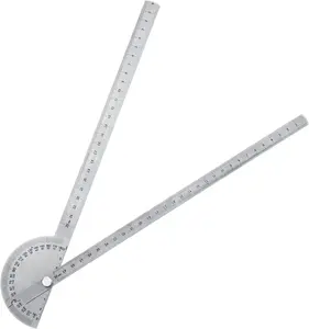 Angle Protractor Angle Finder Ruler Two Arm Stainless Steel Protractor Woodworking Ruler Angle Measure Tool with 0-180 Degrees