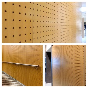 Panneaux muraux intérieurs modernes en WPC Lambrin, mousse acoustique 3D insonorisante, revêtement décoratif pour hôtels et écoles - Product Image 3