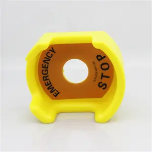 22mm protection cover for emergency stop switch with warning plate yellow color