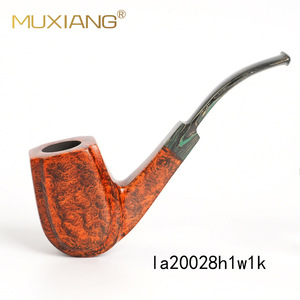Bent Type Briarwood Tobacco Pipe With Vulcanized Rubber Mouthpiece Handmade Solid Wood Pipe Zhejiang Origin - Product Image 2