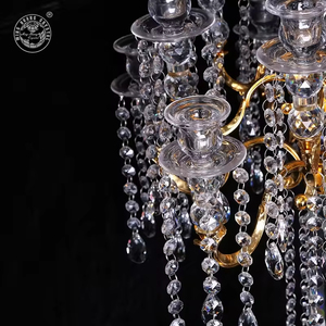 MH-ZT185 13 arms <span class=keywords><strong>lampadario</strong></span> di cristallo candelabri con gold metal arms cristallo di vetro candble titolare di nozze - Product Image 4