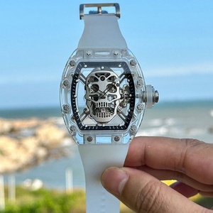 Luxury Crystal Case <b>Skeleton</b> Movement Sporty Casual Business Ready Water Resistant Men's <b>Automatic</b> Mechanical <b>Watch</b> - Product Image 5