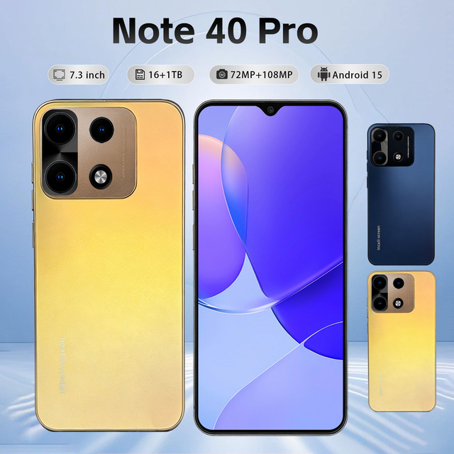 Note 40 Pro Portrait Optic 5G Cell 7.3 Inch Dot Notch Panel 8000mAh 16GB 1TB Dual SIM Wholesale B2B Clever Tag HD Clarity IMEI