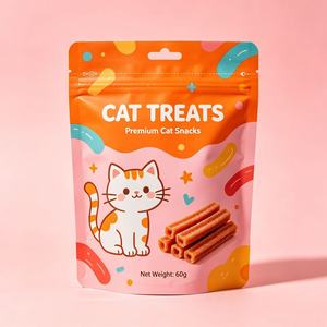 Sachets refermables personnalisés en aluminium imprimé avec fermeture éclair, pour pâtés humides et friandises pour chats - Product Image 3