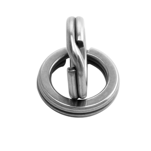 Connecteur à anneau <span class=keywords><strong>fendu</strong></span> en acier inoxydable argenté, double tour, accessoires de pêche pour la pêche au <span class=keywords><strong>flotteur</strong></span> en rivière et en lac - Product Image 5