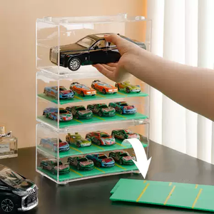 Venta al por mayor 1/64 modelo de coche estante de exhibición con espacio de estacionamiento coche de juguete caja de almacenamiento transparente - Product Image 3