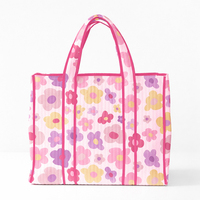 Sac fourre-tout matelassé à imprimé floral coloré, grand sac à bandoulière léger et réutilisable, sac fourre-tout élégant et léger pour femme