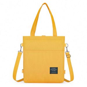 Sac fourre-tout en toile personnalisé de grande taille, style bandoulière et messager, sac pour femme avec fermeture éclair, doublure en polyester, pour le shopping, le travail et les cours - Product Image 5