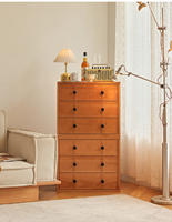 Commode en bois antique de luxe pour salon avec 3 tiroirs, design panneau, style rétro