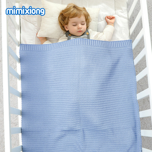Nouveauté Mimixiong tricoté couleur unie nouveau-né bébé Bebes Swaddle couvertures bébés nourrissons literie couverture - Product Image 6