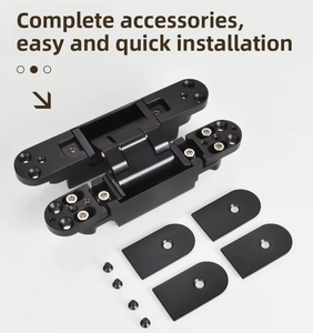 บานพับประตูปรับได้ อายุการใช้งานยาวนานกว่าหนึ่งแสนครั้ง ขนาด 198x30 มม. สีดำ บานพับไฮดรอลิกแบบซ่อน 3 มิติ บานพับโลหะผสมสังกะสี - Product Image 4