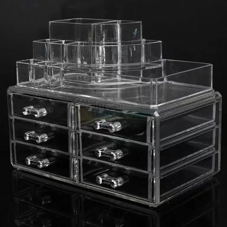 Groothandel Acryl Cosmetische Organizer Ps Plastic Make-Up Case Houder Laden Sieraden Opbergdoos