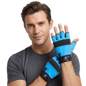 Tough Breathable Nylon Half Finger Gym <b>Gloves</b> for Heavy Lifting Padded Palm Protection Fitness Gear Integrated Wrist Wrap - Product Image 1